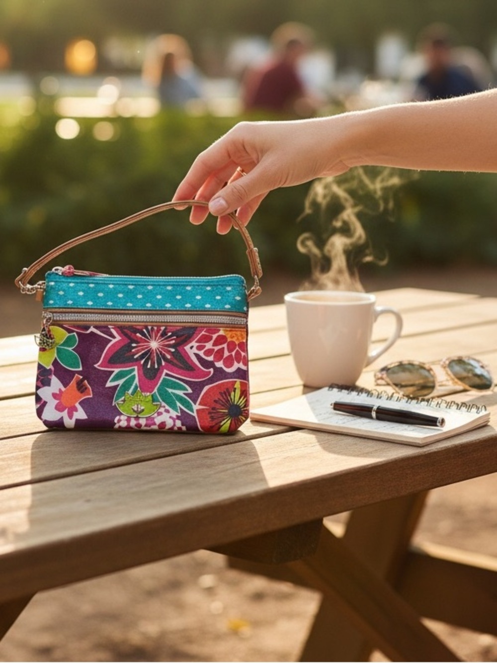 Lily Bloom Women’s Wristlet Colorful Floral EUC
